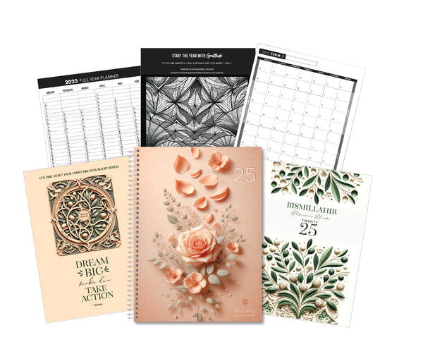 2025 Weekly, mid-size Fallen Rose - Deen Daily Planner